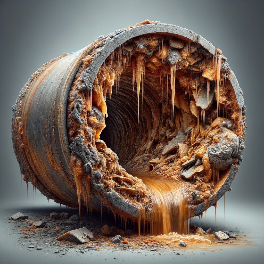 Corroded cast iron pipe showing rust and deterioration from Florida humidity