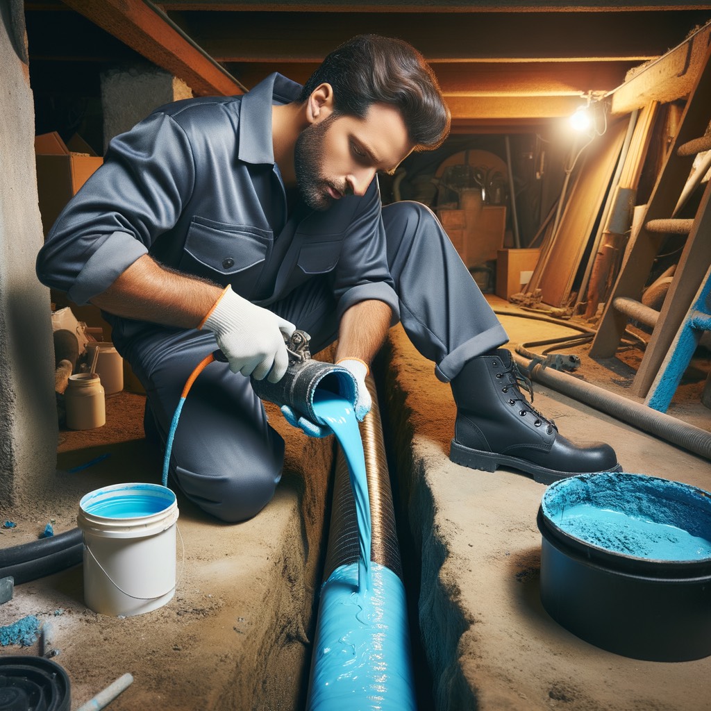 Cast iron pipe repair using epoxy lining method