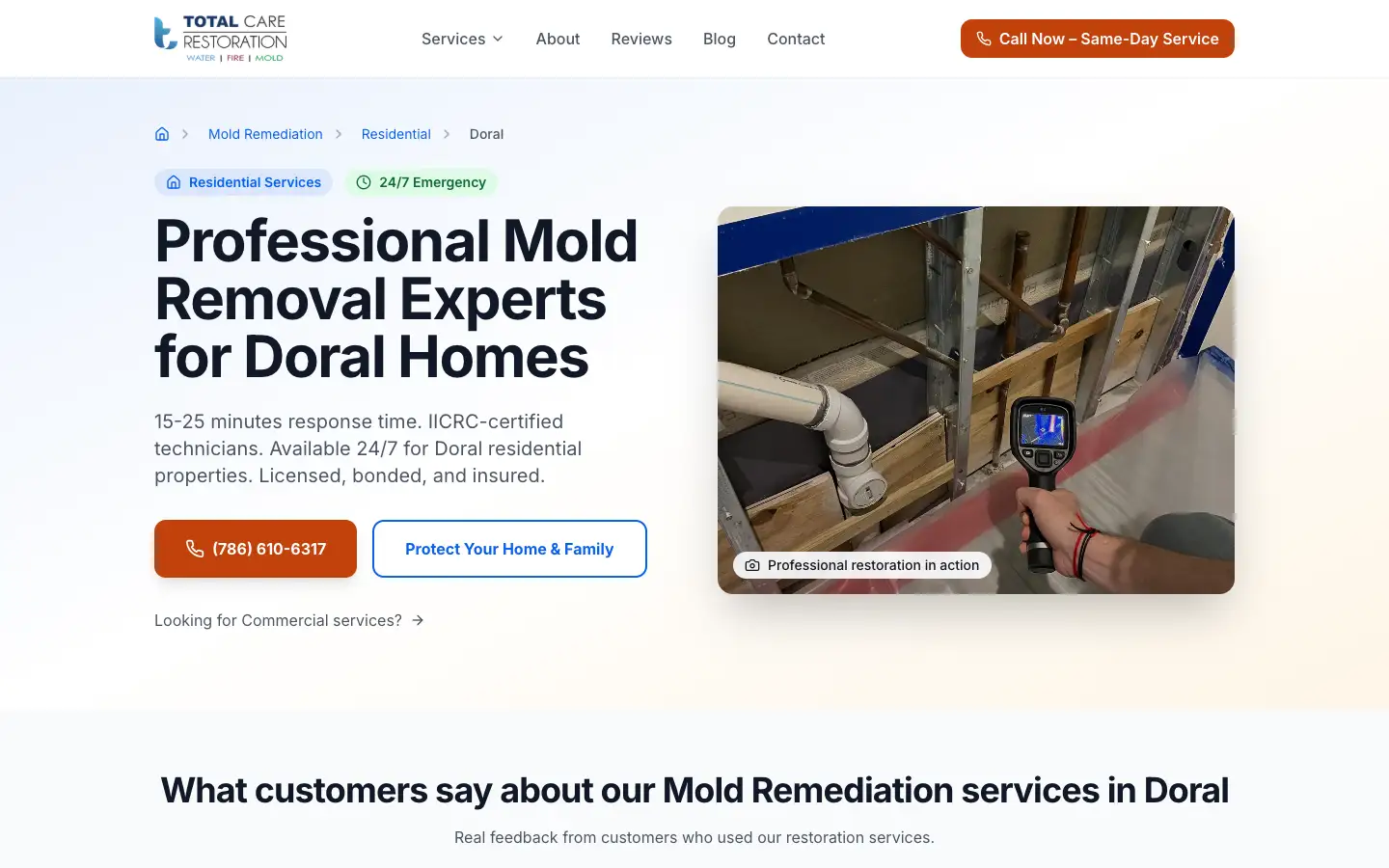Total Care Restoration Website