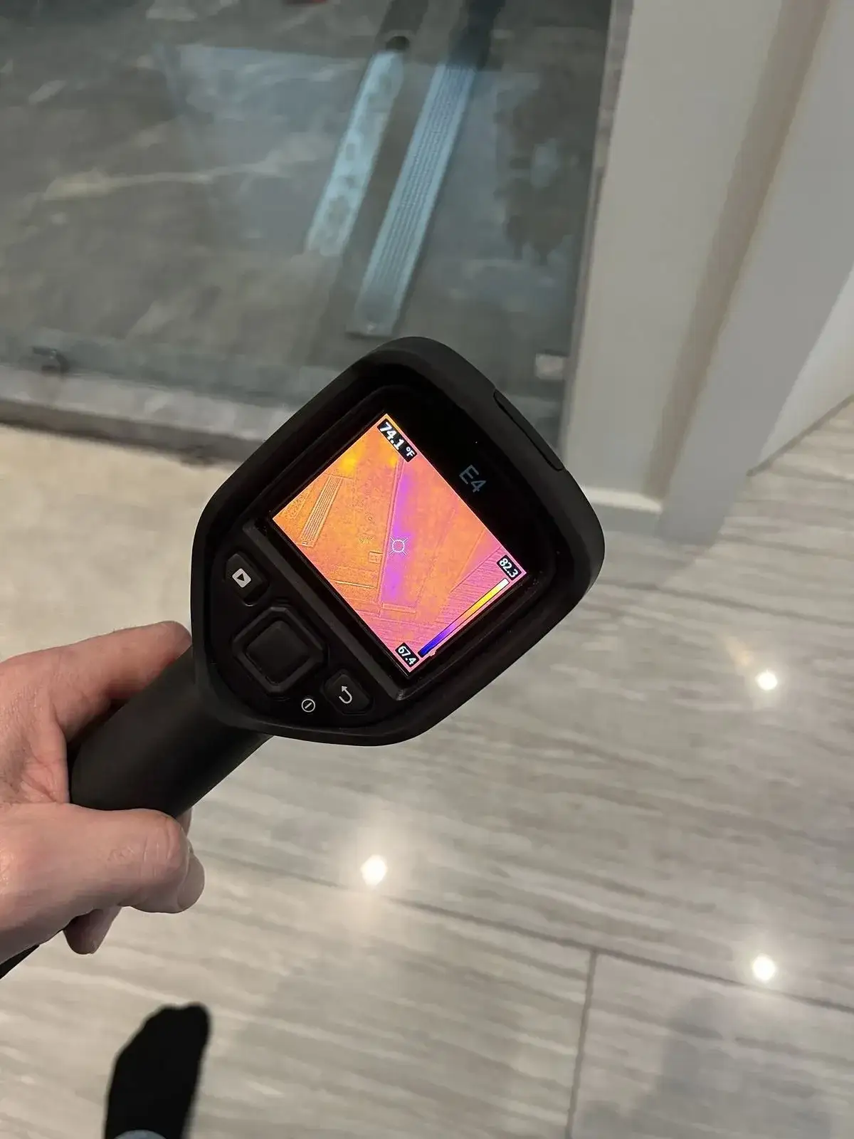 On-site water damage assessment scene illustrating early inspection and documentation work.