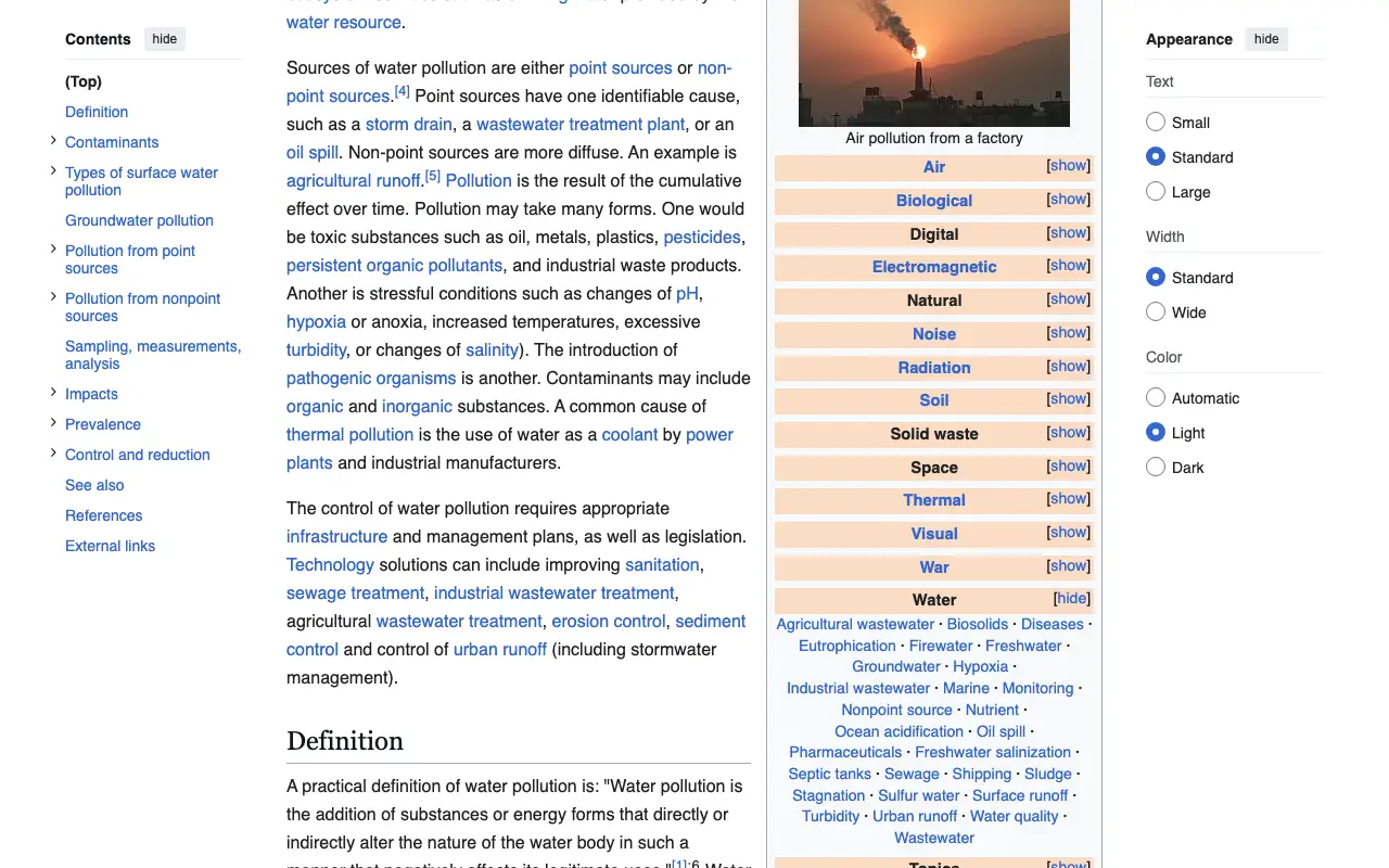 Illustration of water pollution impacting natural environmental resources.