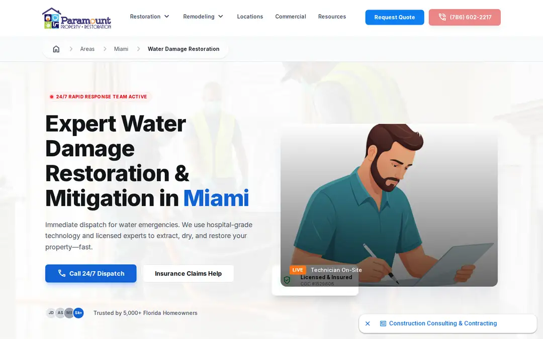 Paramount Property Restoration Miami page