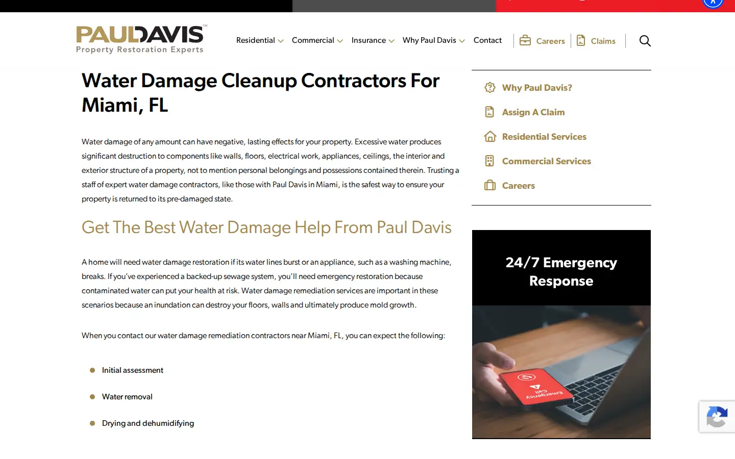 Paul Davis Restoration of Miami Central-South page