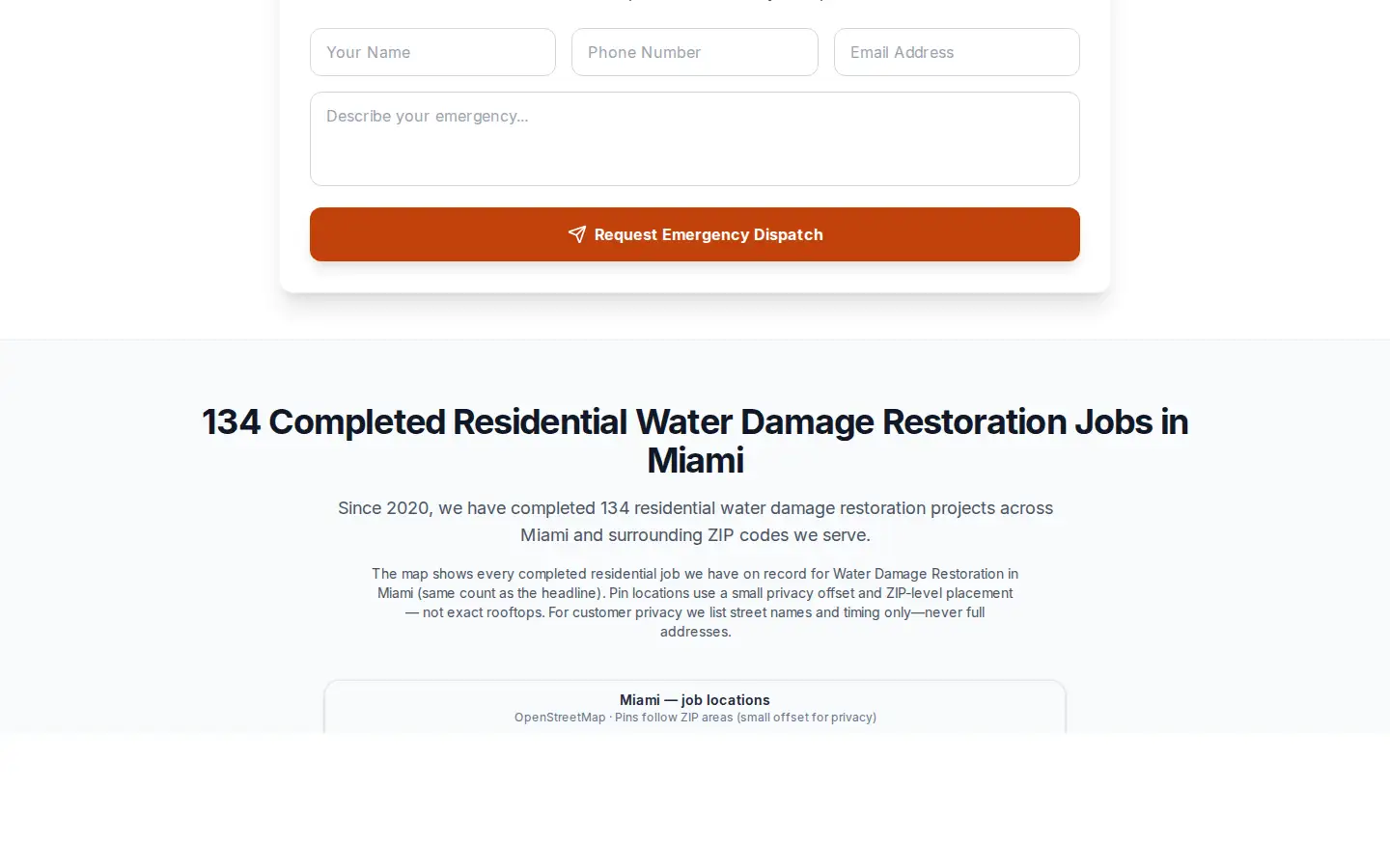 Total Care Restoration Miami service page