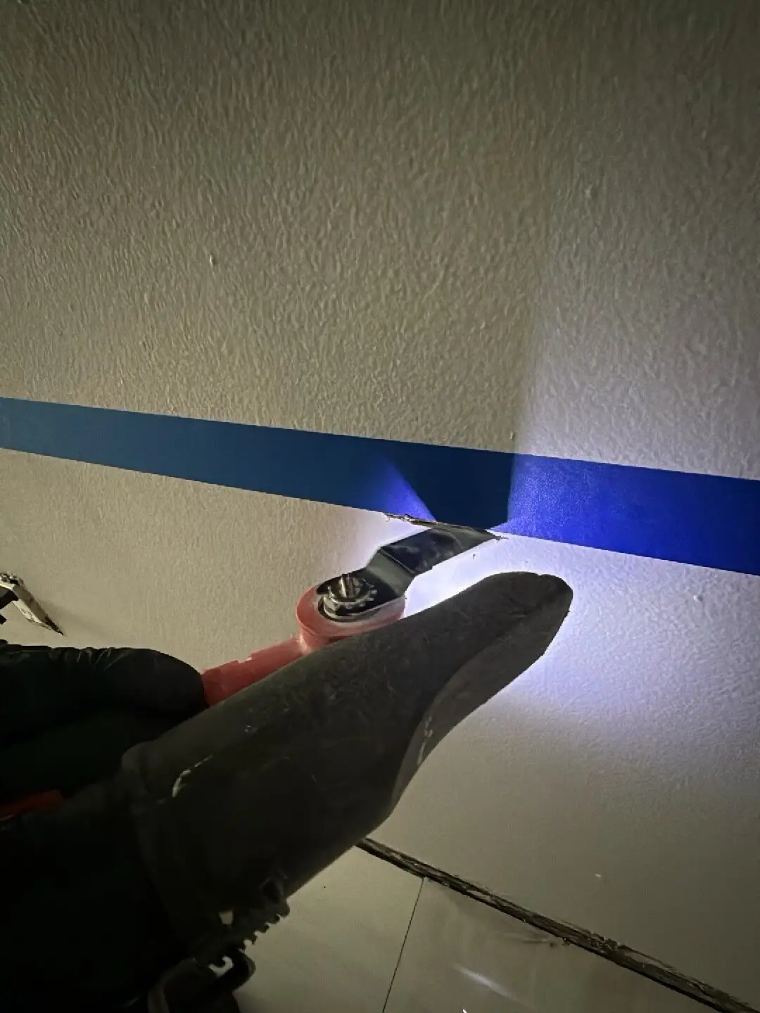 Flood-cut drywall in Kendall West.