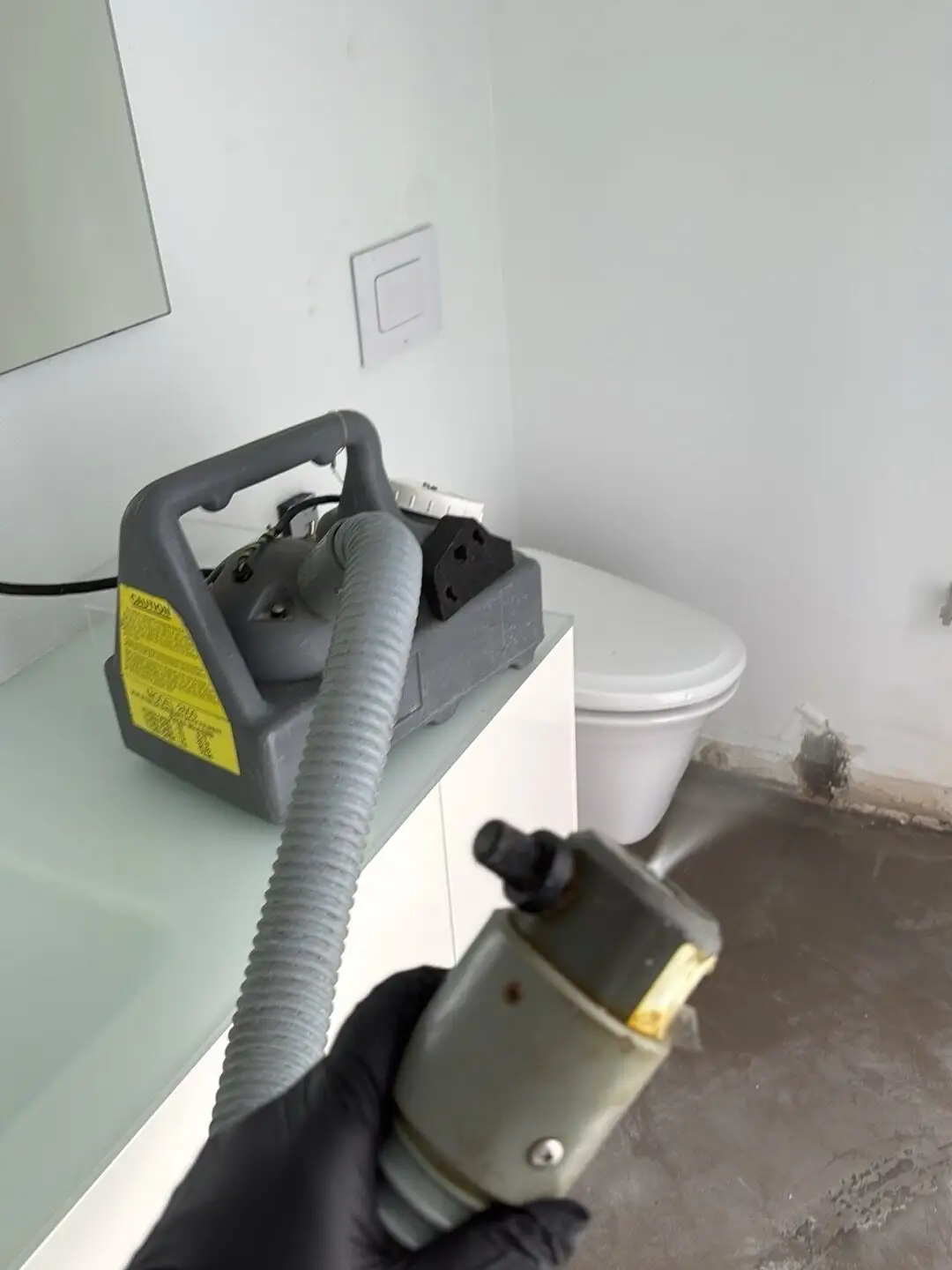 Bathroom ULV fogging after a wall cut in Little Havana.