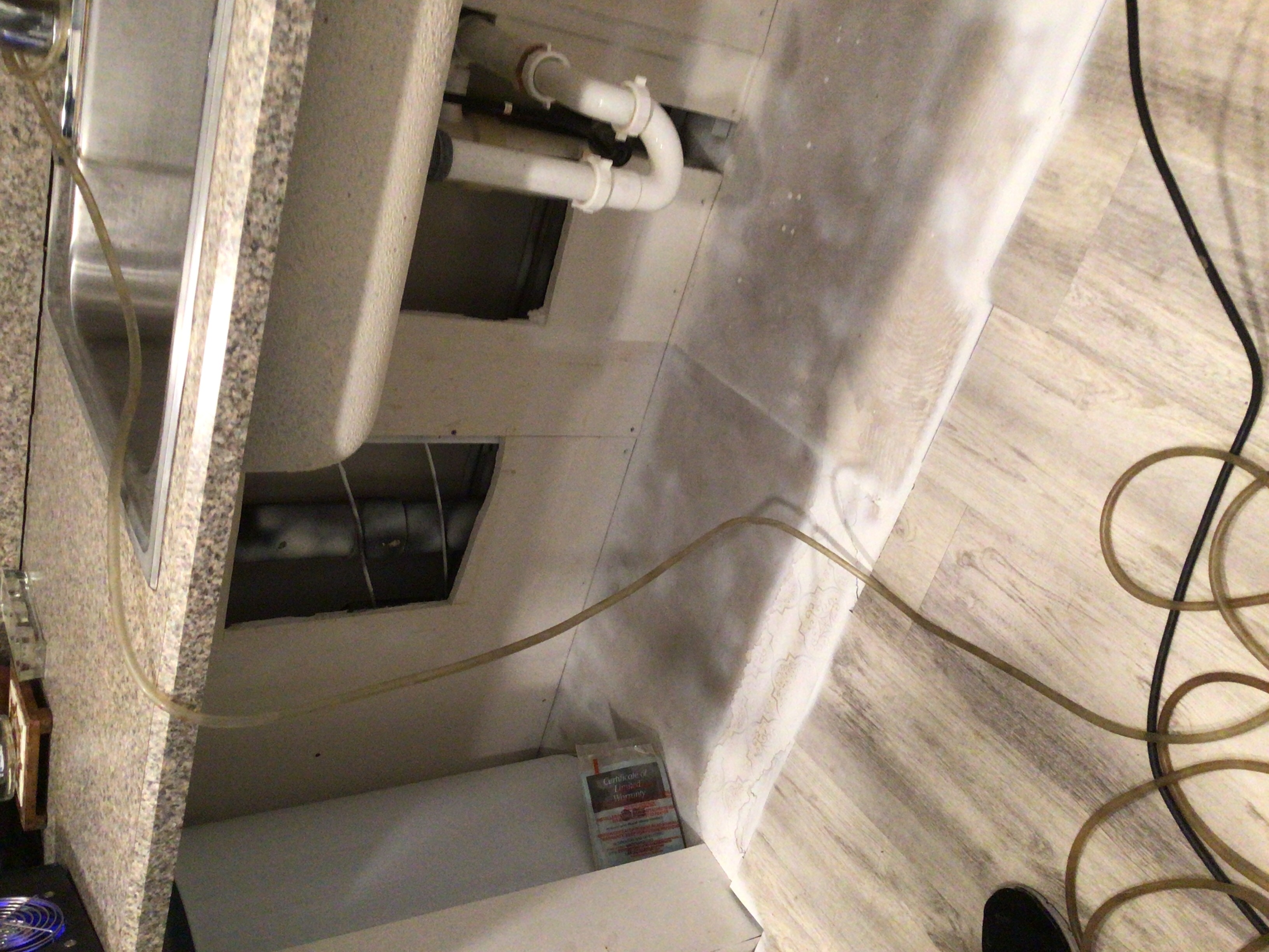 Professional cleaning mold under sink - typical small area remediation