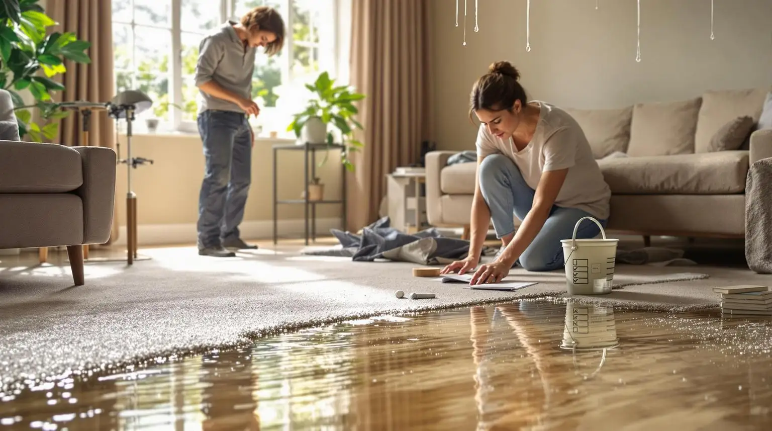 Water damage due to cast iron problems